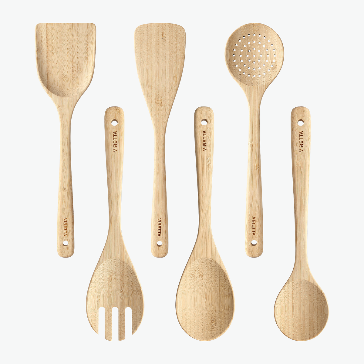 Küchenhelfer-Set aus Bambus – 6-teilig