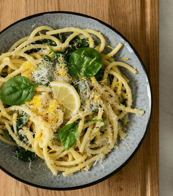 Zitronenbutter-Spaghetti mit Gemüse