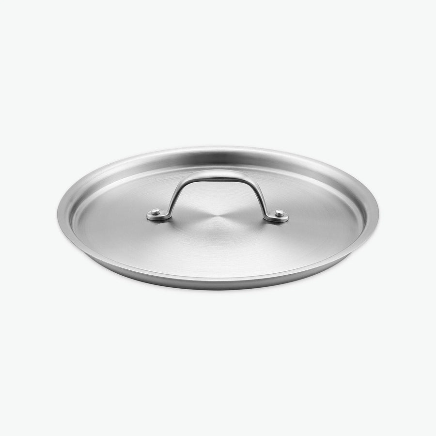 Edelstahldeckel für die 3-Ply-Serie, Ø24 cm, schräg von vorn