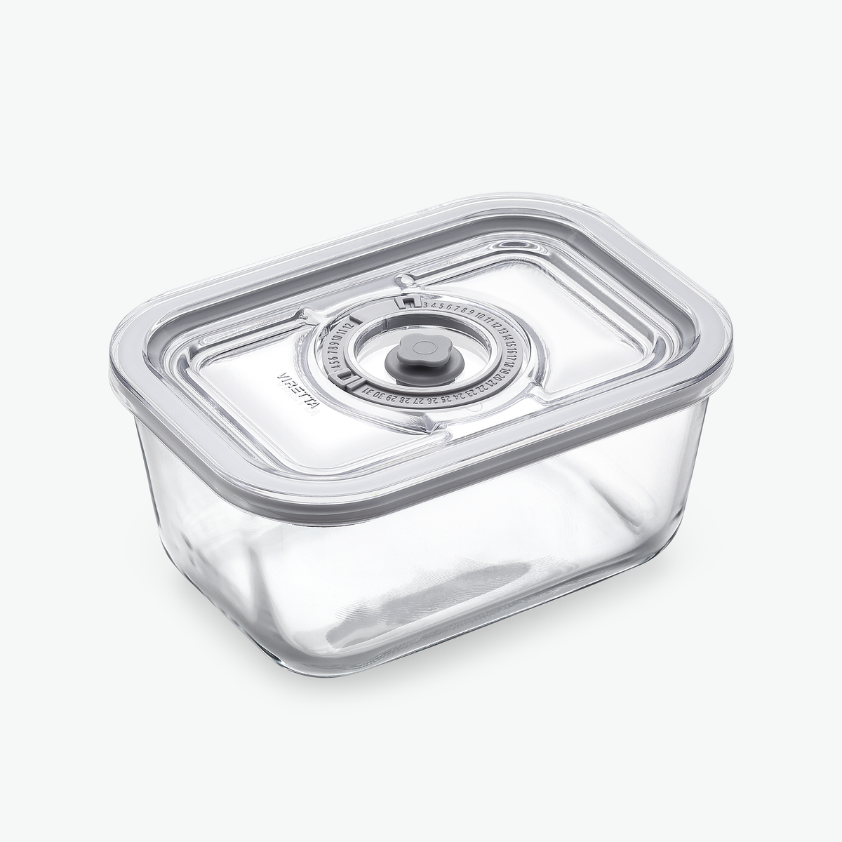 Vakuumbehälter aus Glas, 800 ml, mit Deckel, schräg von vorn